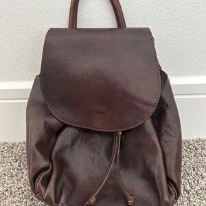 Brown Italian Leather Backpack